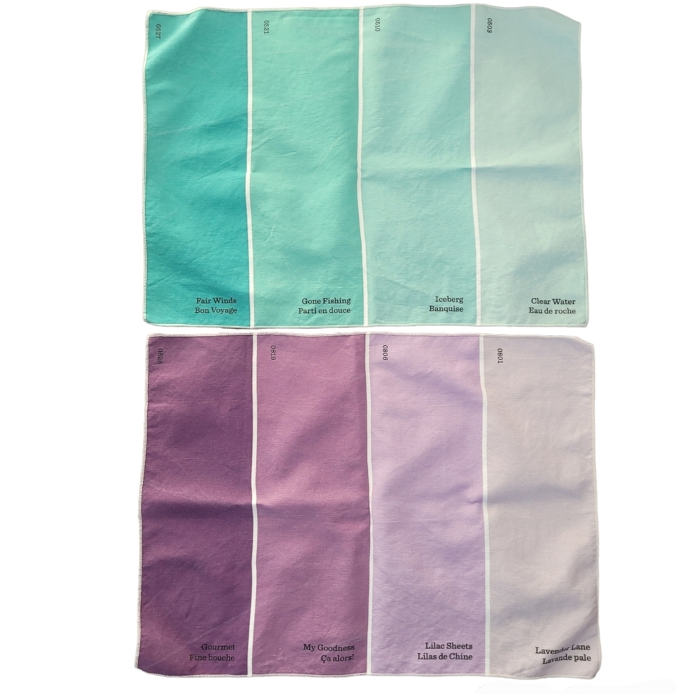 Set of 2 Leif green and purple paint chip placemats